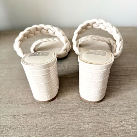 Dolce Vita Tessa Block Heel Sandal Braided Strap in Ivory - Size 6.5 - Picture 4 of 8